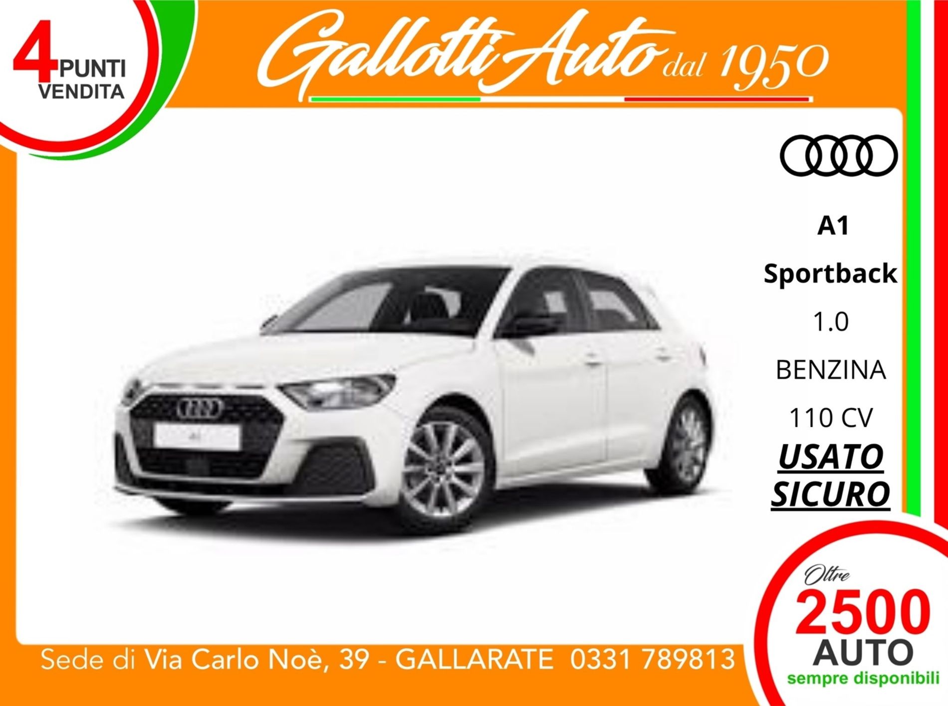  Sportback 30 1.0 tfsi 110cv  - SENZA VINCOLI DI FINANZIAMENTO - Gallotti Auto