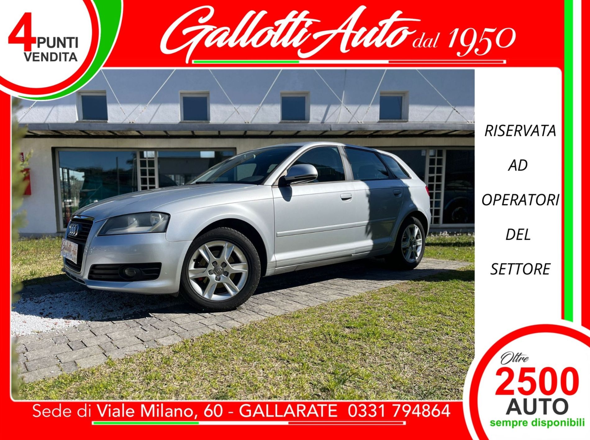 AUDI A3 Sportback 1.6 tdi Attraction 90cv - RISERVATA A COMMERCIANTI D’AUTO - Gallotti Auto