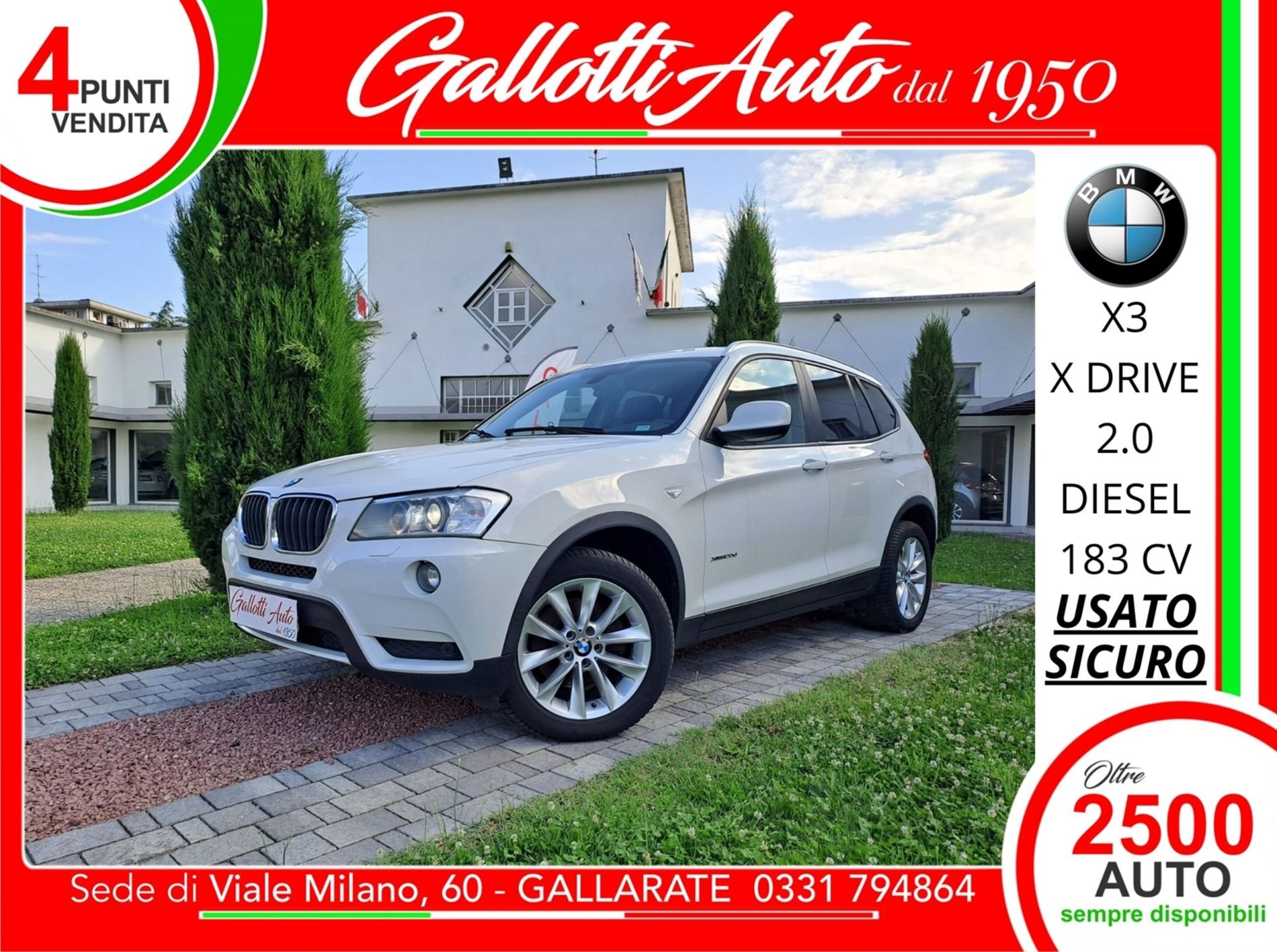X3 xDrive20d - 2 anni di garanzia - Gallotti Auto