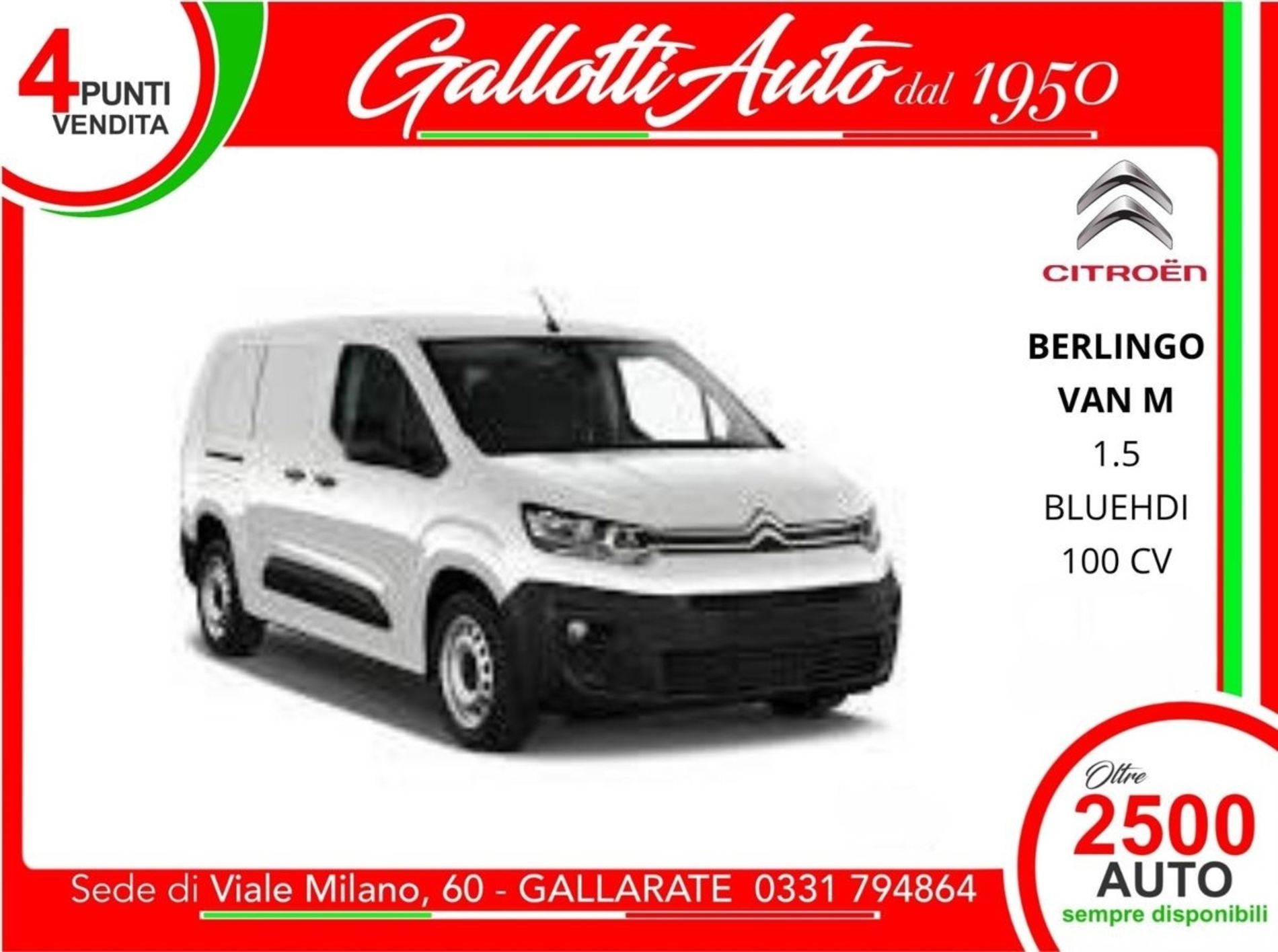Van M 1.5 diesel 100cv + IVA - SENZA VINCOLI DI FINANZIAMENTO - Gallotti Auto