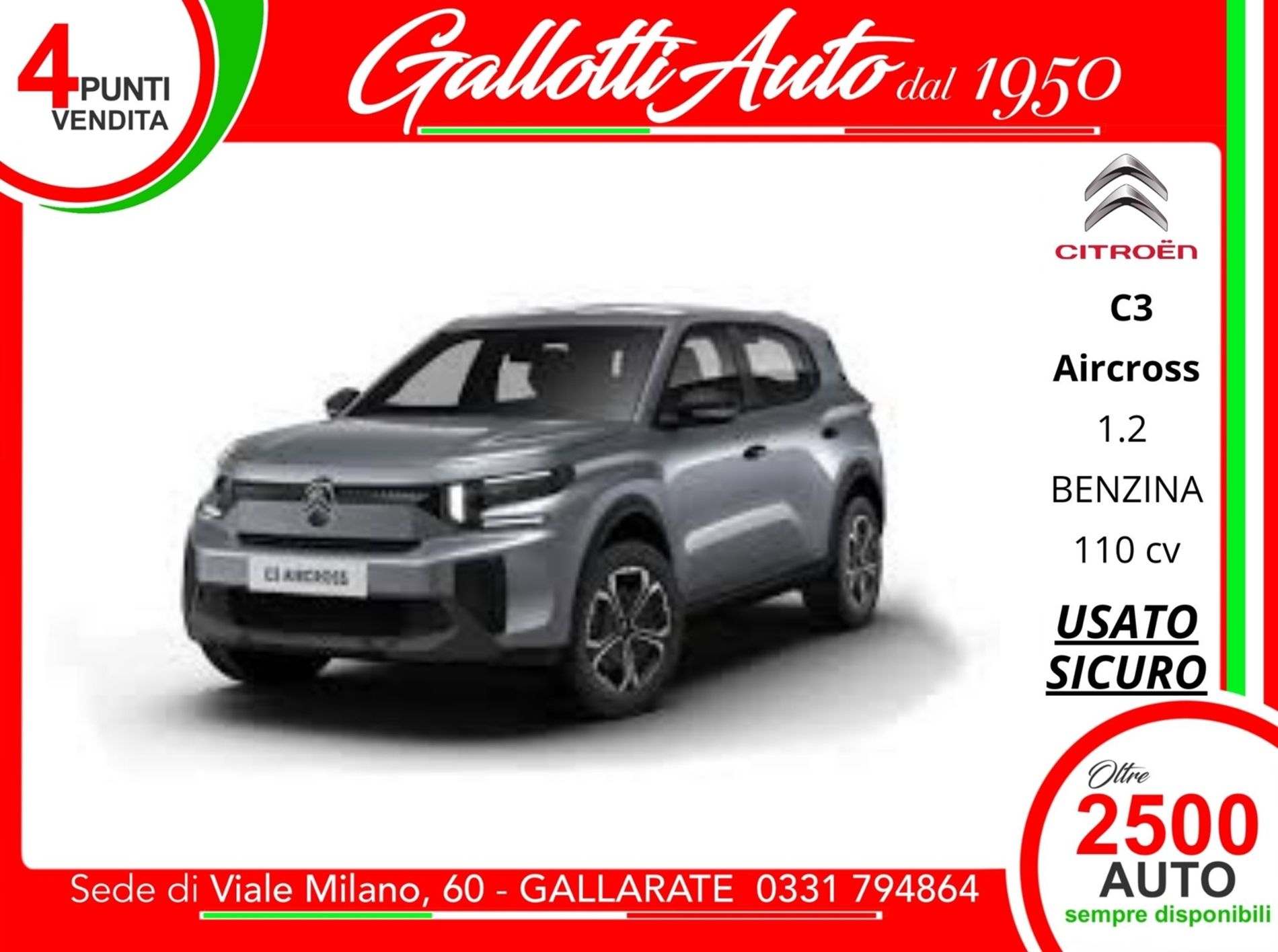Aircross 1.2 puretech Plus s&s 110cv  - IN ARRIVO - Gallotti Auto