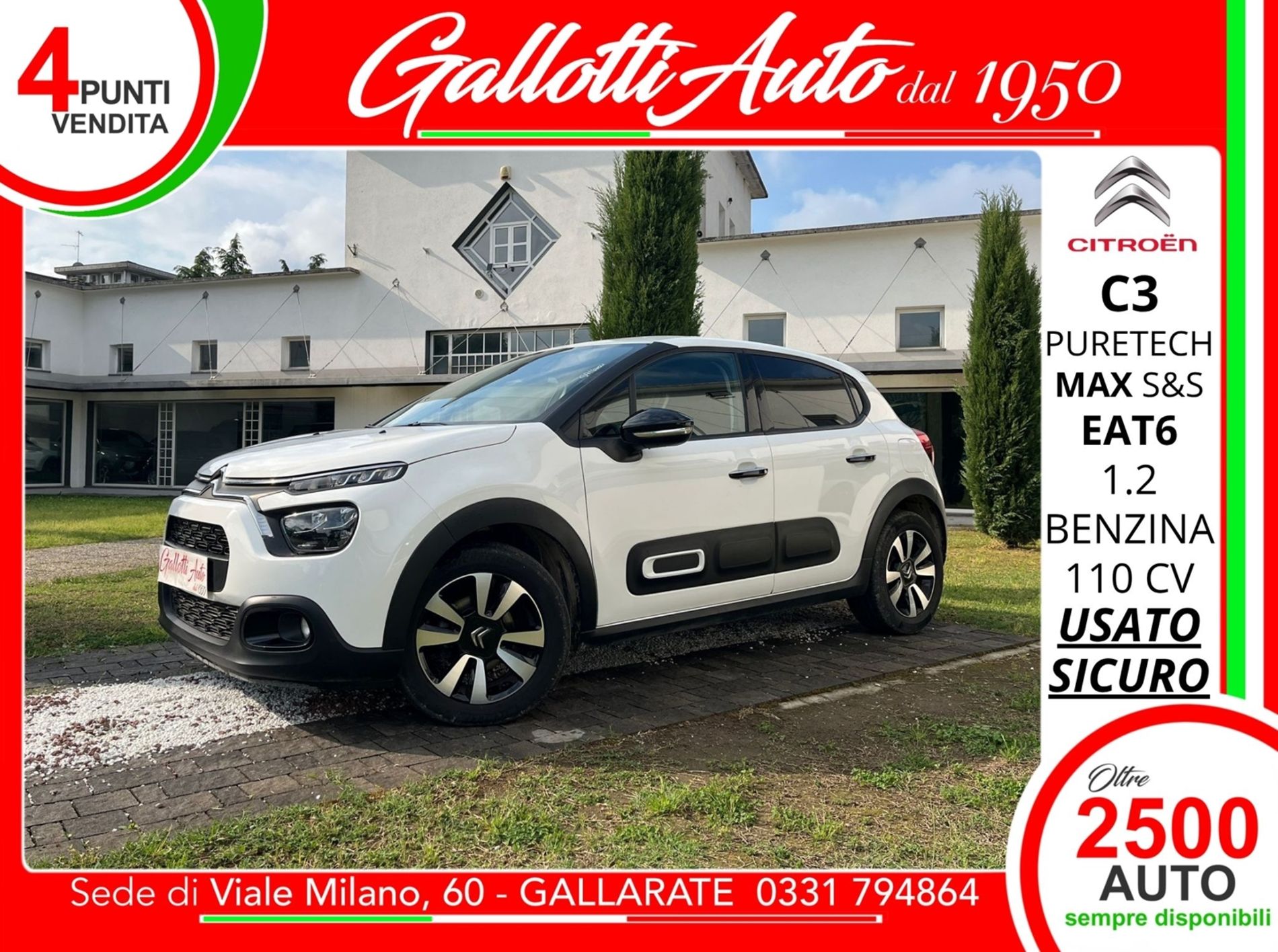 Citroen C3 1.2 puretech Max s&s 110cv eat6   - Gallotti Auto