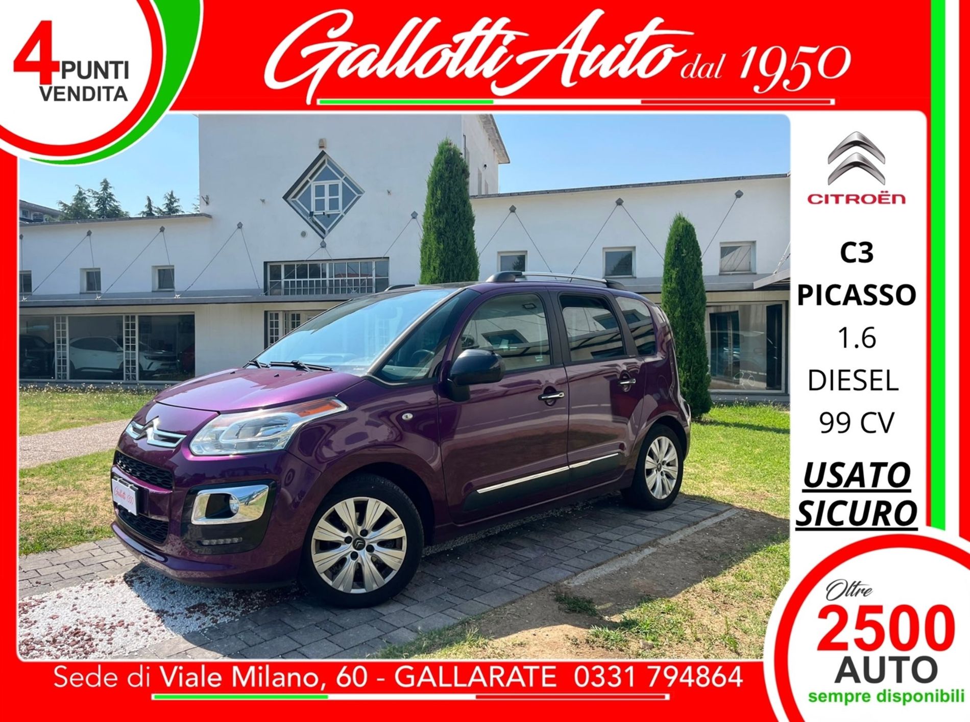 Picasso C3 Picasso 1.6 HDi Exclusive - SENZA VINCOLI DI FINANZIAMENTO - Gallotti Auto