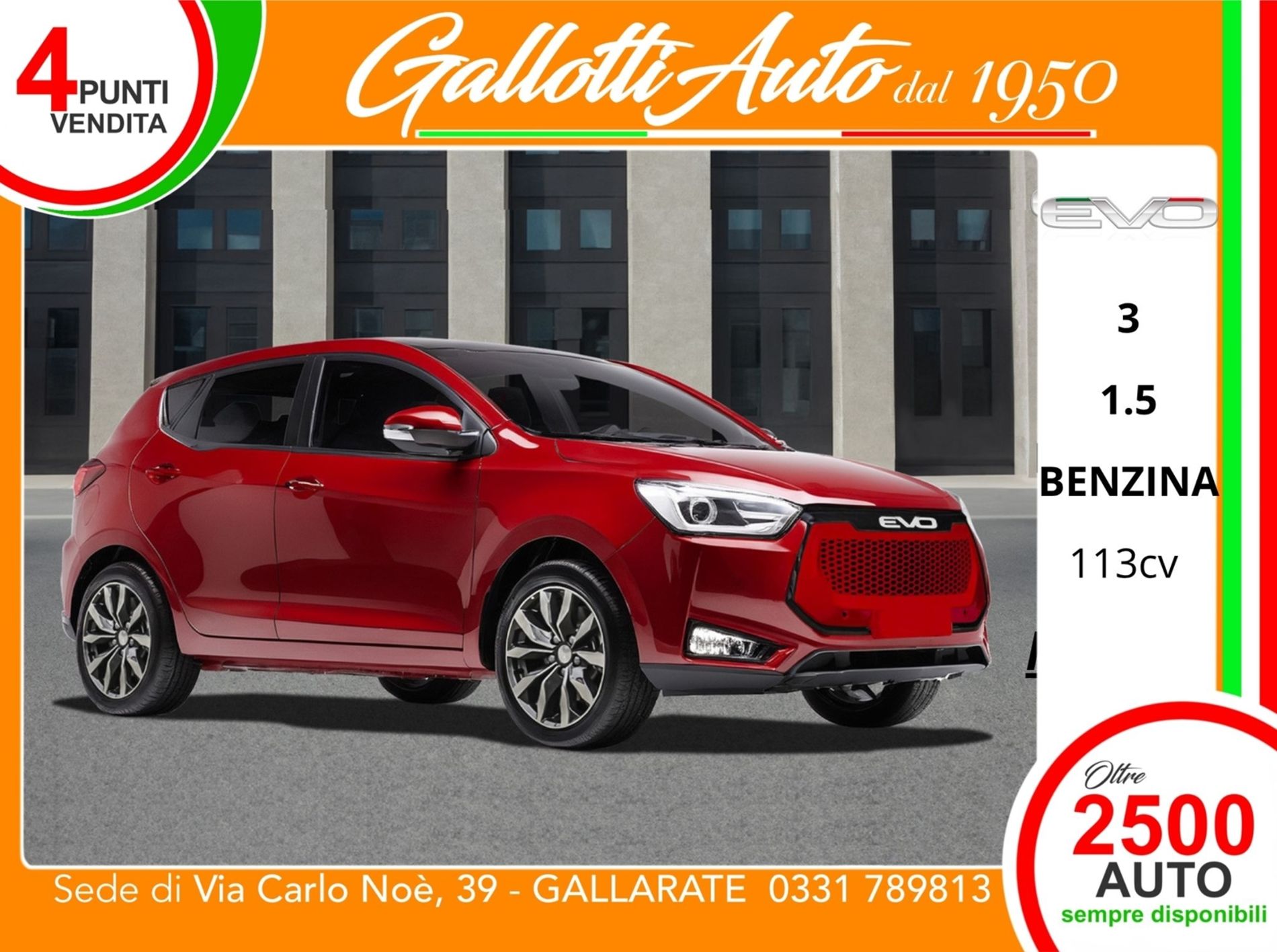 1.5 benzina 113cv  - senza vincoli di finanziamento - Gallotti Auto