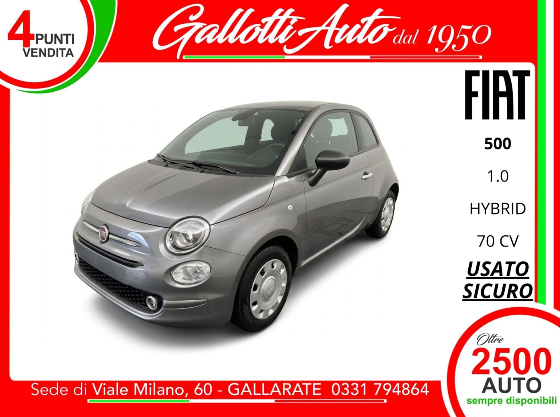 1.0 hybrid 70cv - SENZA VINCOLI DI FINANZIAMENTO - Gallotti Auto