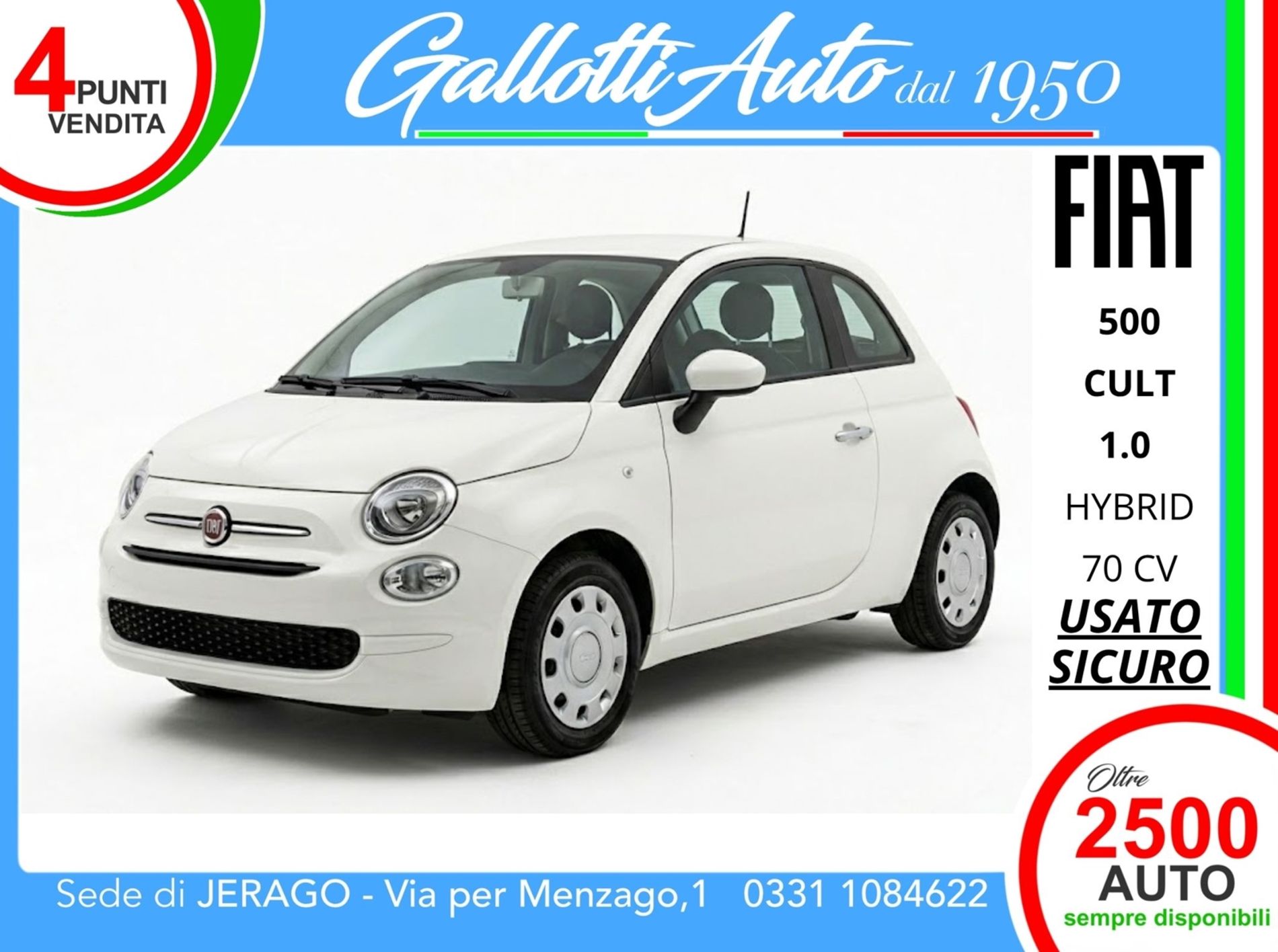 Fiat 500 1.0 hybrid Cult 70cv   - Gallotti Auto