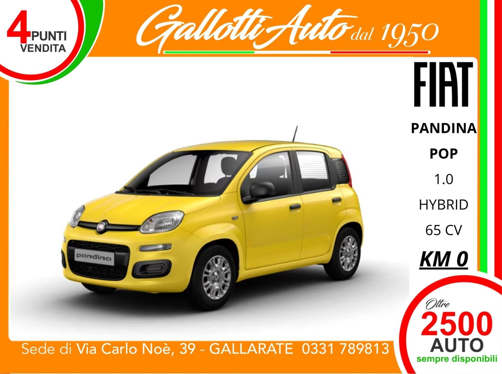  1.0 firefly hybrid Pop s&s 65cv - SENZA VINCOLI DI FINANZIAMENTO  - Gallotti Auto
