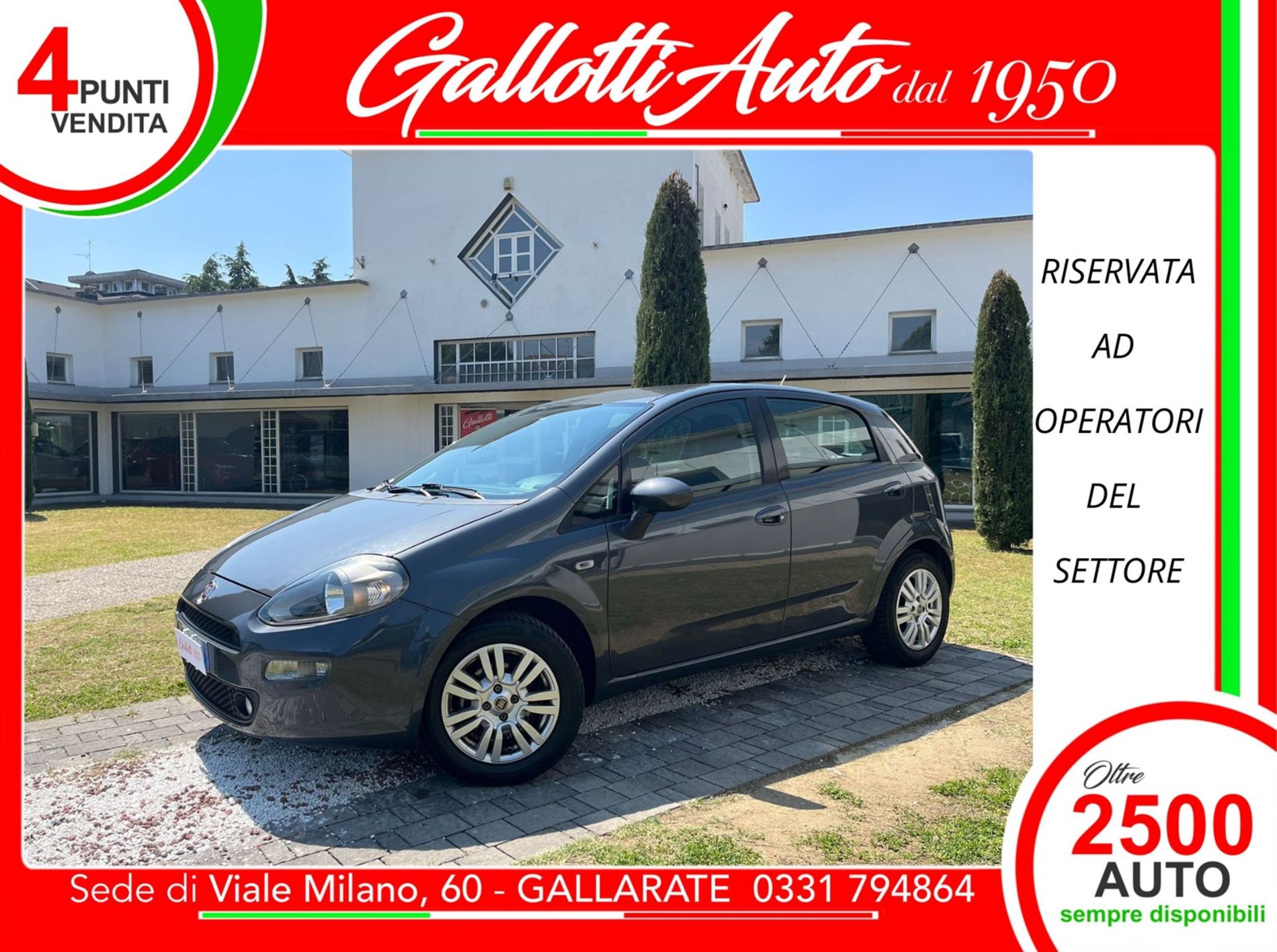 Fiat Punto 1.2 Lounge 5p E6  - RISERVATA A COMMERCIANTI D’AUTO - Gallotti Auto