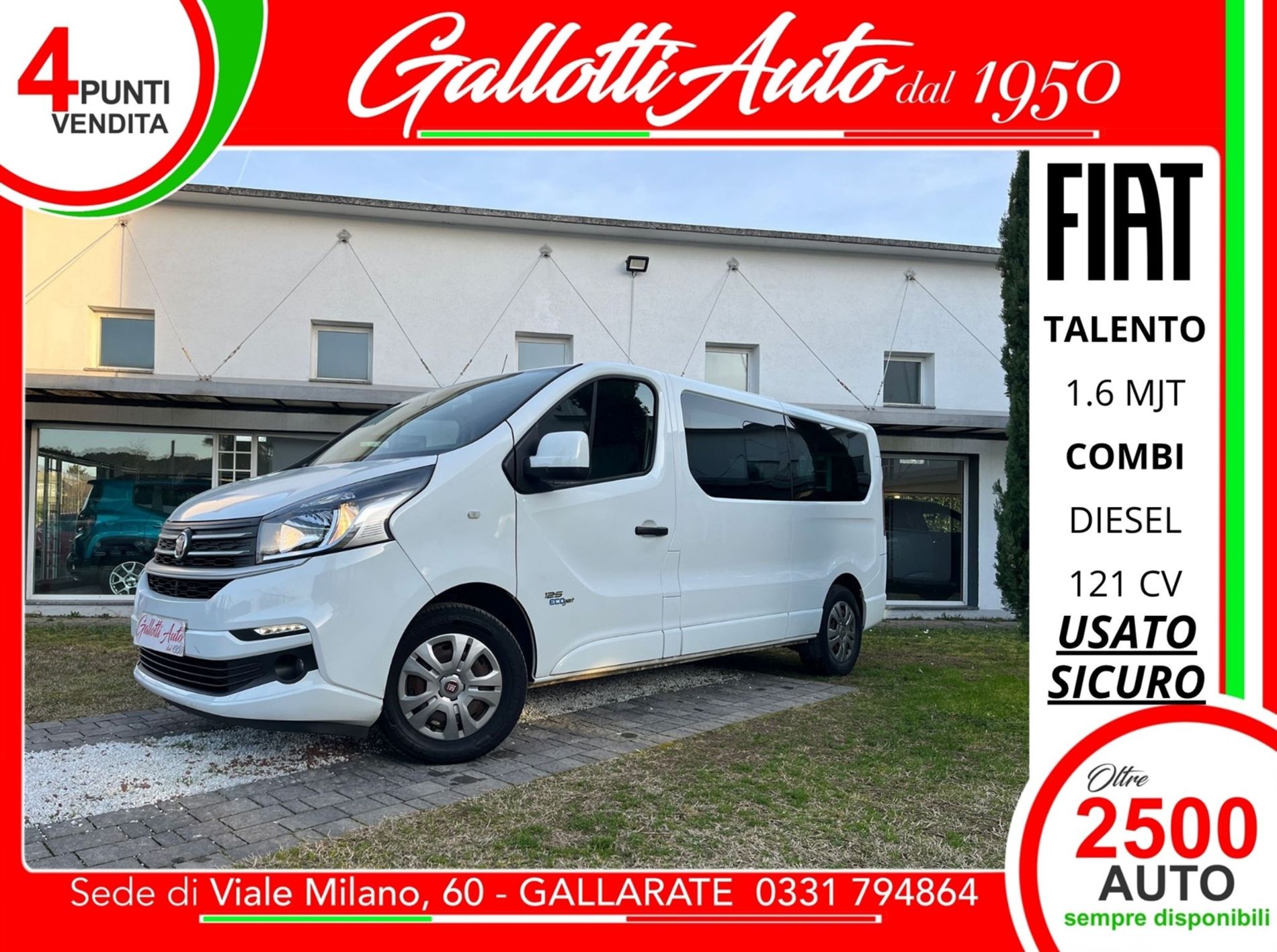 combi 9 posti 1.6 mjt 120cv E6c - passo lungo - SENZA VINCOLI DI FINANZIAMENTO - Gallotti Auto