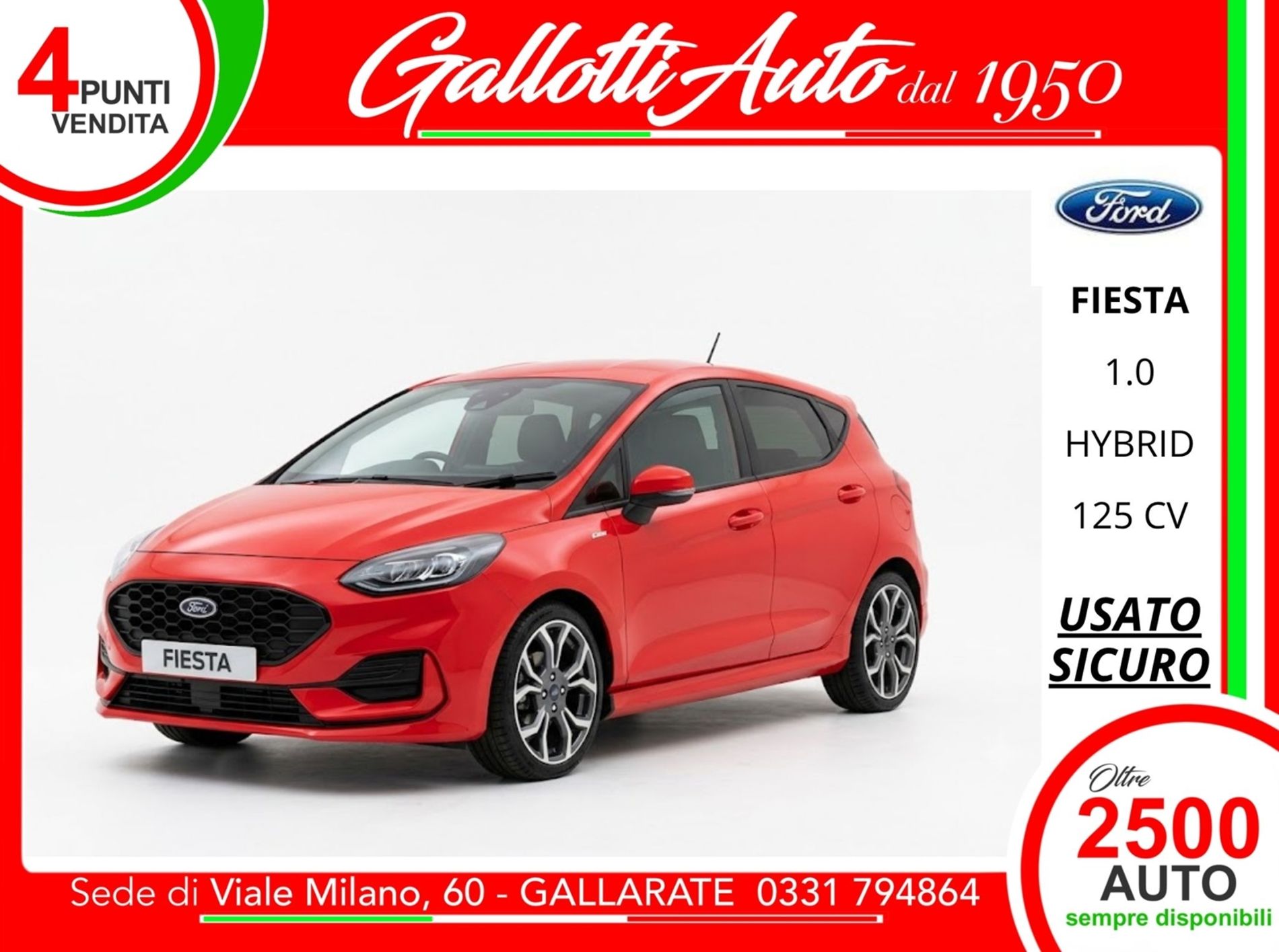 5p 1.0 ecoboost hybrid ST-Line 125cv - SENZA VINCOLI DI FINANZIAMENTO - Gallotti Auto