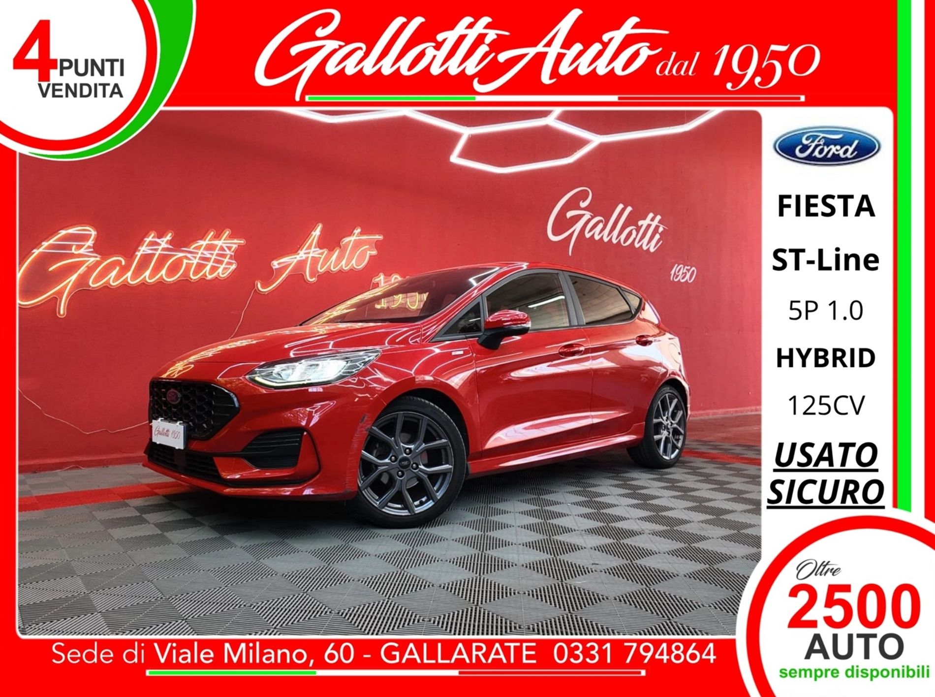 5p 1.0 ecoboost hybrid ST-Line 125cv - SENZA VINCOLI DI FINANZIAMENTO - Gallotti Auto