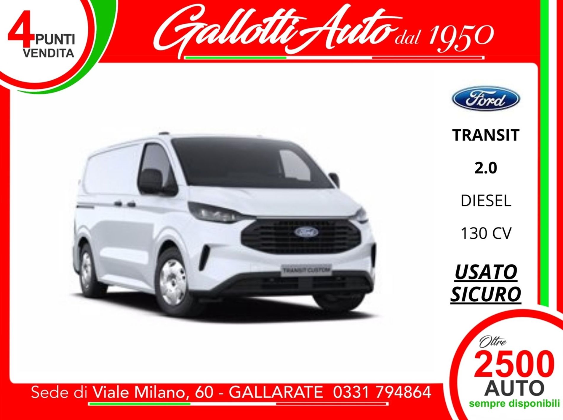 Custom Trend 9 posti 2.0 diesel 130cv - PIù IVA - Gallotti Auto