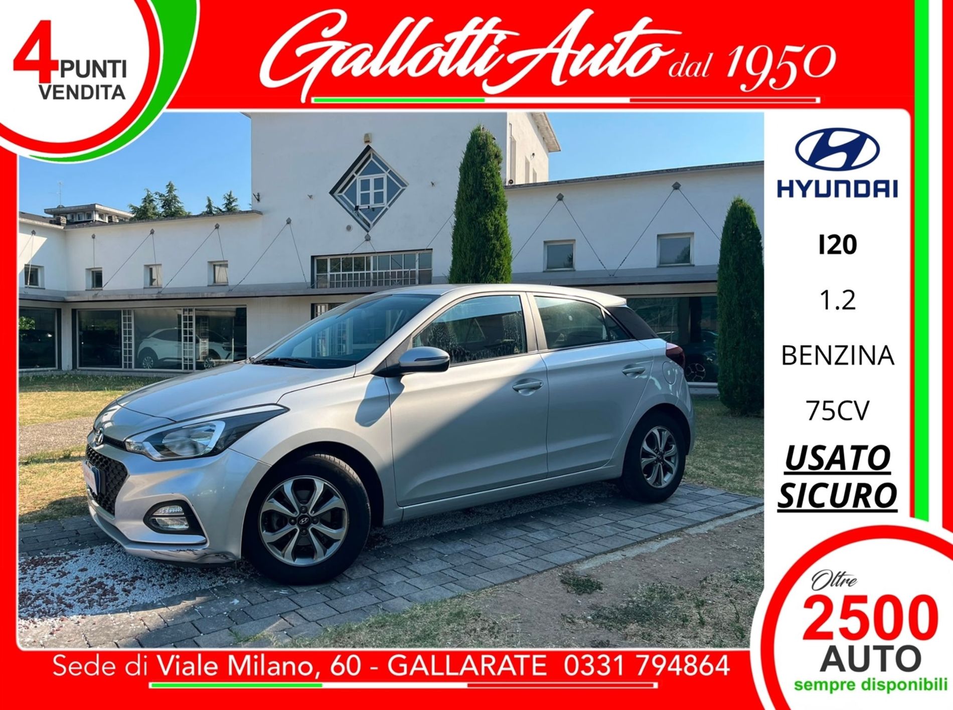 Hyundai i20 1.2 mpi Connectline 75cv - SENZA VINCOLI DI FINANZIAMENTO - Gallotti Auto