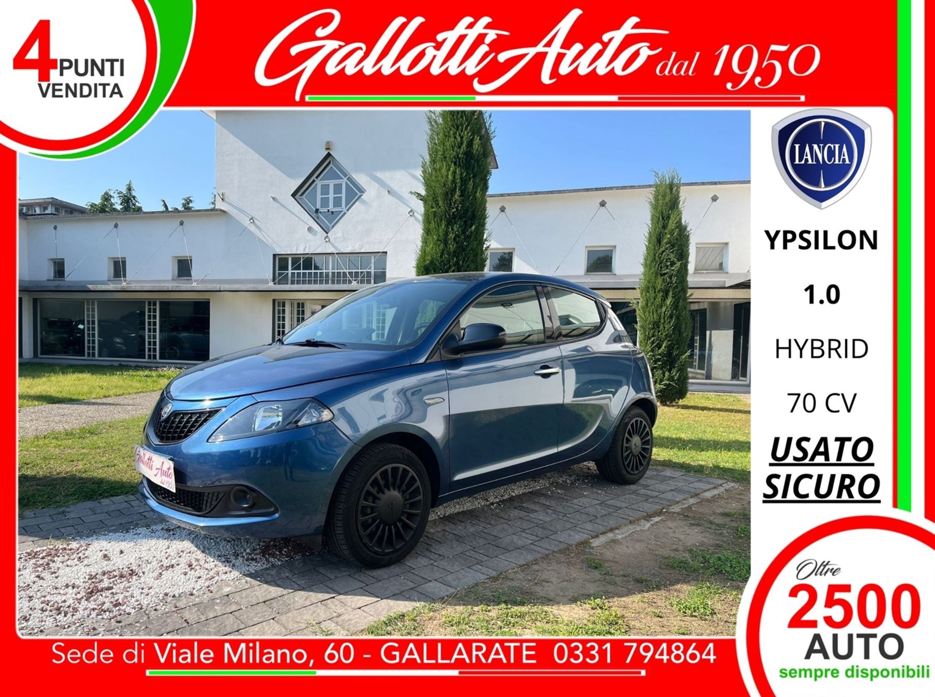 Lancia Ypsilon 1.0 firefly hybrid Silver s&s 70cv   - Gallotti Auto