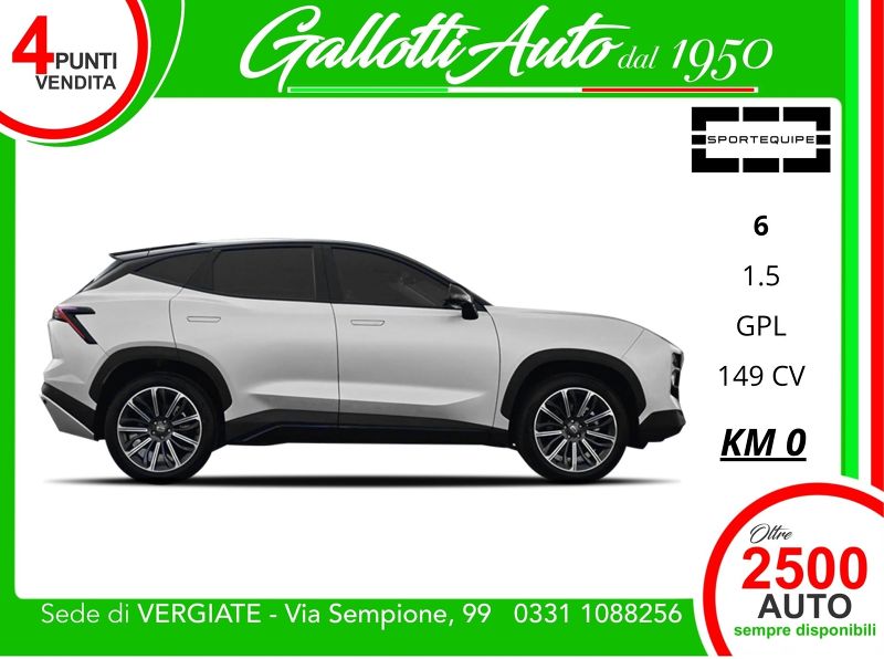 SPORTEQUIPE SPORTEQUIPE 6 Sportequipe 6 1.5 turbo Gpl 149cv cvt - Gallotti Auto